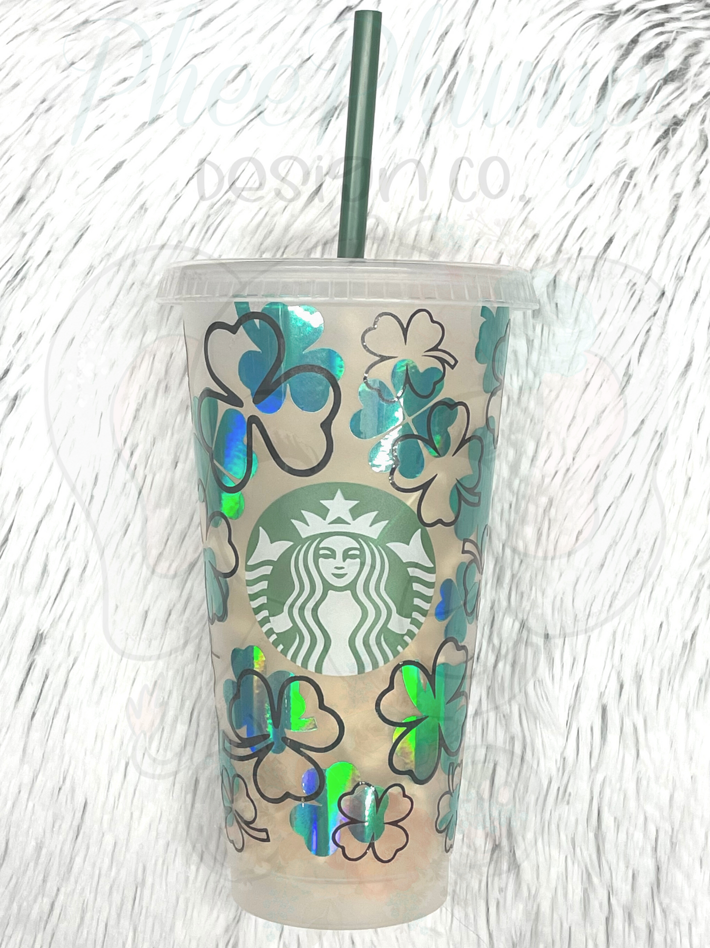 Reusable Cold Cup | 24 oz | Lucky Shamrock