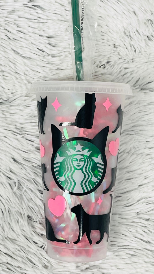 Reusable Cold Cup | 24 oz | Cat Love | Cat Mom